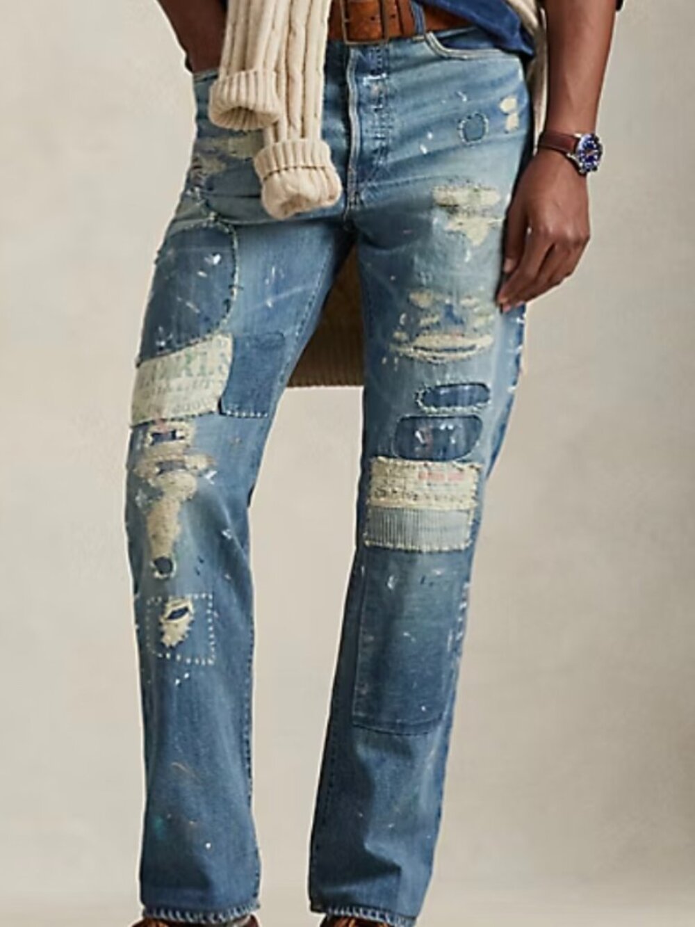 Polo Ralph Lauren Patchwork Distressed Jeans | Size 26R